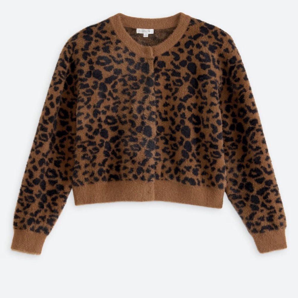 NWT (size small) LINE AND DOT Monroe Leopard Cardigan - Picture 2 of 9